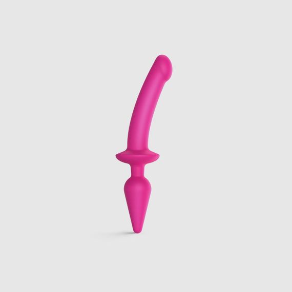 Анальна пробка з дилдо 2в1 Strap-On-Me SWITCH PLUG-IN DILDO Fuchsia L, діаметр 4,5/3,4 см Sex Aura