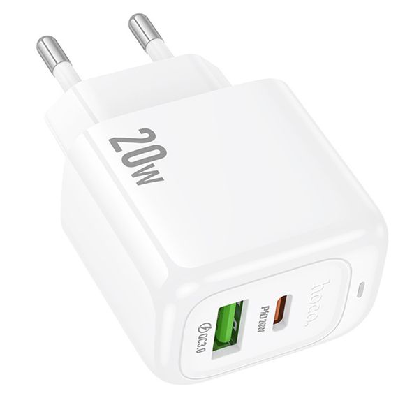 СЗУ Hoco CS54A Surplus PD20W+QC3.0 (1USB-A/1C) White | Зображення 2