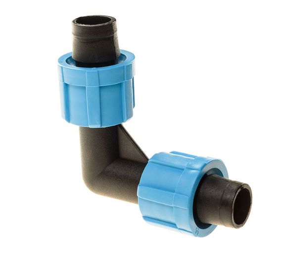 Колено зажимное для ленты капельного полива