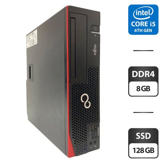 Комп'ютер Fujitsu Esprimo D956 E90+ SFF / Intel Core i5-6400 (4 ядра по 2.7 - 3.3 GHz) / 8 GB DDR4 / 128 GB SSD / Intel HD Graphics 530 / DVI б/в