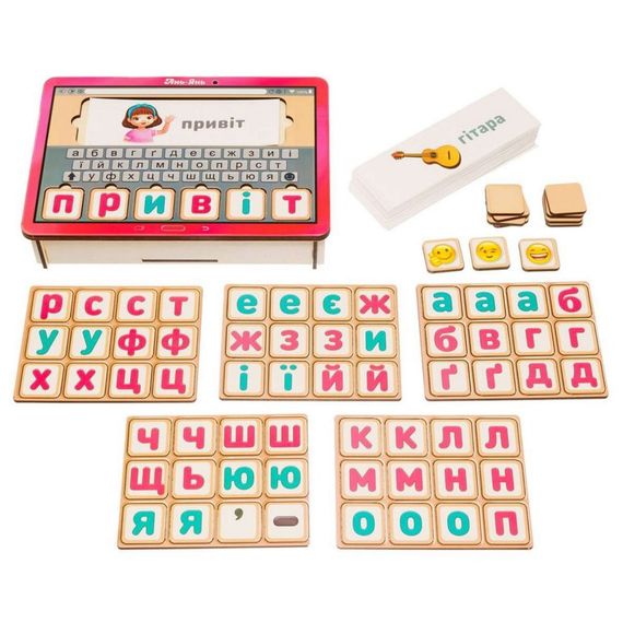 Планшет для девочек "Собери слово по картинке" Ubumblebees (ПСД199-УКР) PSD199-UKR на украинском языке | Зображення 4