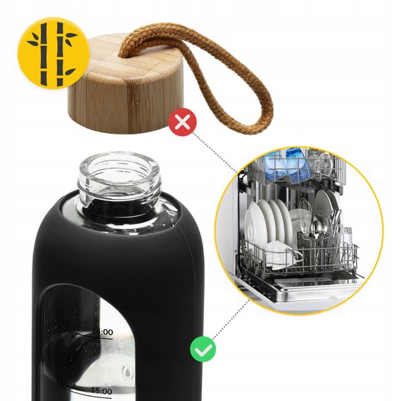 Пляшка для води спортивна 4FIZJO 750 мл скляна Black (P-5905973404174) | Зображення 6