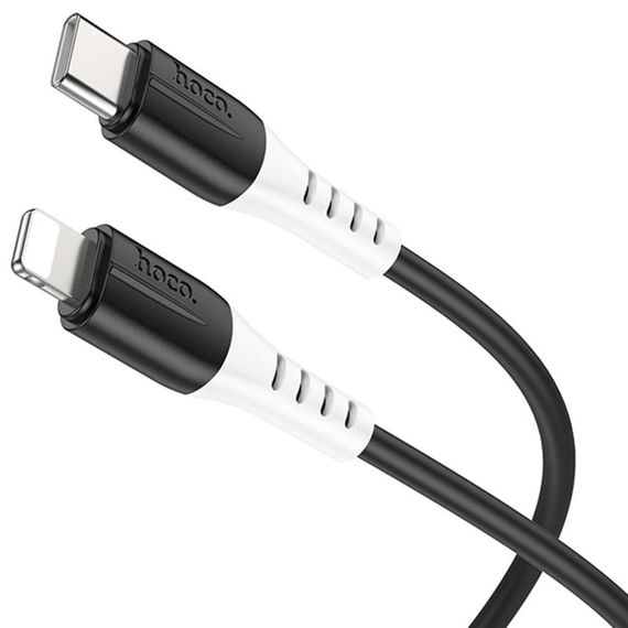 Дата кабель Hoco X82 Silicone Type-C to Lightning 20W (1m) Black | Зображення 1