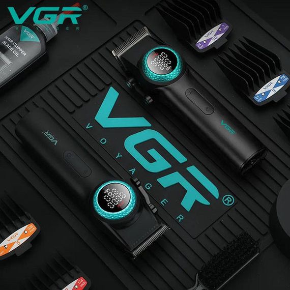 Профессиональная машинка для стрижки волос VGR V-001 с дисплеем 9000 об/мин и 10 сменными насадками (1,5-24 | Зображення 5