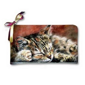 Косметичка жіноча Спящий котик 20х12 см (K_KC025)
