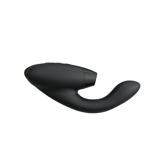 Вакуумний кліторальний стимулятор Womanizer Duo 2 Black – 2-в-1 стимуляція, вібрація, водозахист, USB-зарядка | Зображення 1