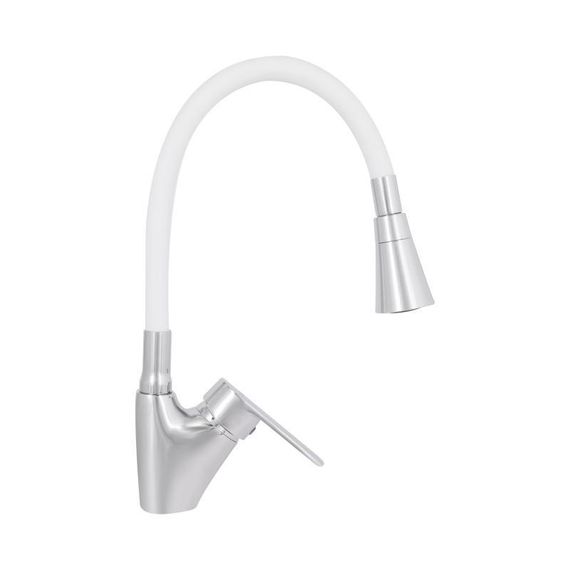 Смеситель для кухни Lidz Tani 007F3 с гибким изливом (k40) LDTAN007F3WCR40423 Chrome/White | Зображення 4