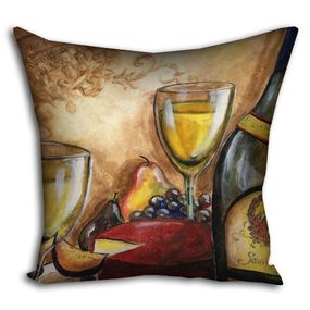 Подушка габардинова з принтом White wine 40x40 (4P_PW041)