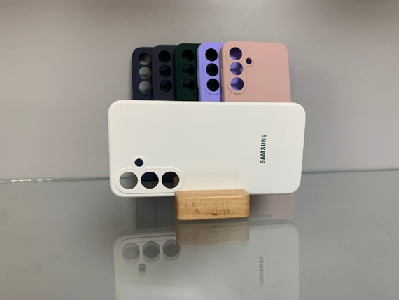 Samsung A54 Протиударний чохол з логотипом софт тач білий