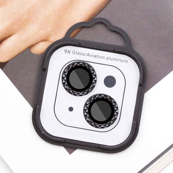 Захисне скло Metal Shine на камеру (у упак.) для Apple iPhone 15 (6.1") / 15 Plus (6.7") Чорний / Midnight | Зображення 1