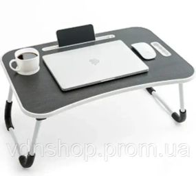 Стіл для ноутбука та планшета M&T Displays складний 60х40х28 матовий під дерево Темне дерево