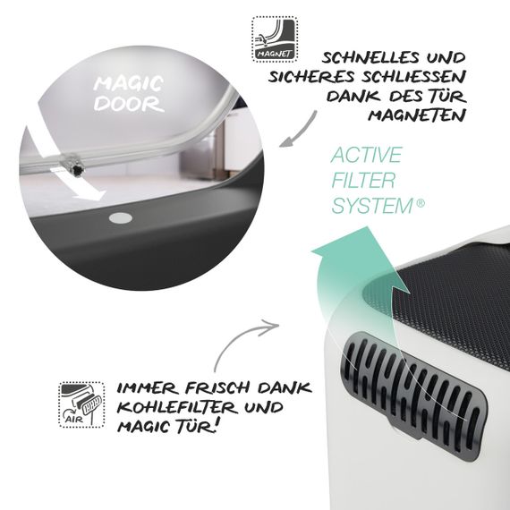 Туалет-будиночок для котів Rotho Biala 40052, закритий, з дверцятами та фільтром, капучино | Зображення 5