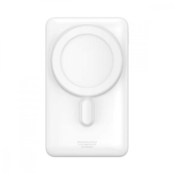 Зовнішній акумулятор Baseus Magnetic Bracket Wireless Fast Charge Power Bank 10000mAh 20W White (With cable