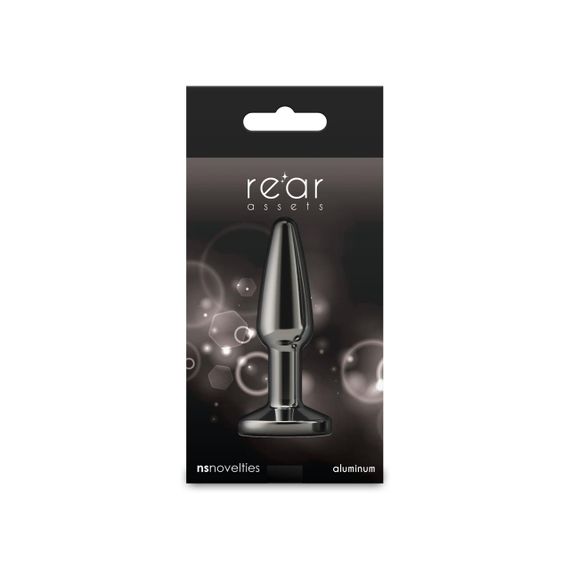 Анальна пробка NS Novelties Rear Assets — Tapered — Small — Gunmetal — Black Sex Aura | Зображення 3