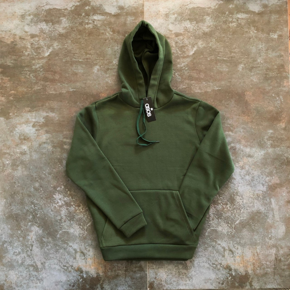 Мужской теплый худи-толстовка на флисе, BD0001 цвет хаки, размер S | Зображення 1