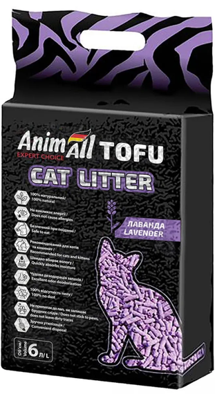 Соєвий наповнювач AnimAll Tofu Lavender з ароматом лаванди, 6 л