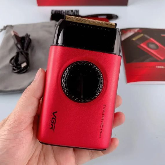 Електробритва шейвер із подвійним лезом, від USB, VGR V-377, Червона/Жовтогаряча електробритва акумуляторна | Зображення 4