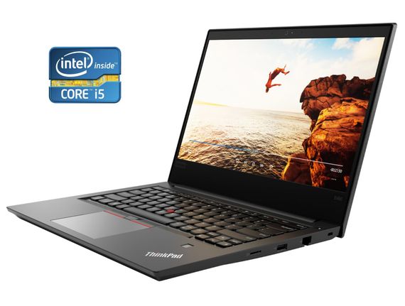 Ноутбук Б-класс Lenovo ThinkPad E480 / 14" (1920x1080) IPS / Intel Core i5-8250U (4 (8) ядра по 1.6 - 3.4 GHz) / 12 GB DDR4 / 256 GB SSD M.2 / Intel UHD Graphics 620 / WebCam / Win 10 Pro б/у