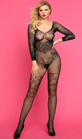 Ажурний боді-комбінезон із рукавами (з доступом) Samantha S/L sexstyle