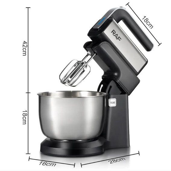 Стационарный миксер ручной RAF R.6652 с металлической чашей 3.5 л FX-222 1000 Вт | Зображення 8
