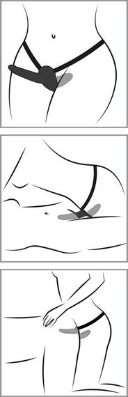 Страпон - Double Strap On Black Silicone Sex Aura | Зображення 7