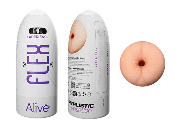 Мастурбатор-анус в колбі Alive Flex Anal M бежевий, 16 х 6.5 см Sex Aura