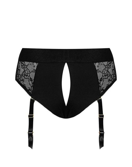 Кружевные трусы для страпона с подвязками для чулок Strap-On-Me DIVA HARNESS - S | Зображення 3