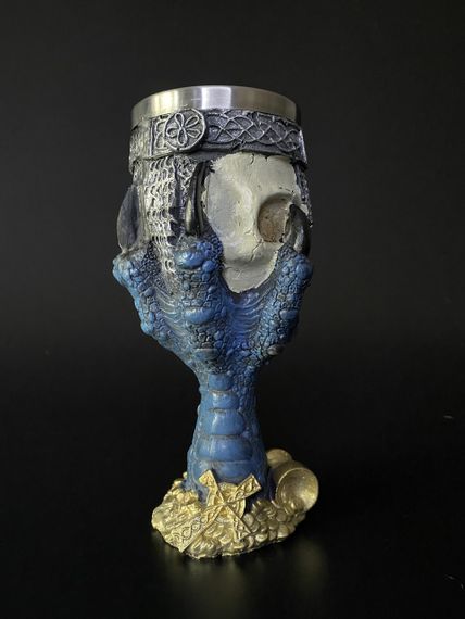 Бокал Череп у Лапі 200 мл — готичний келих із нержавіючої сталі та епоксидної смоли | Зображення 1
