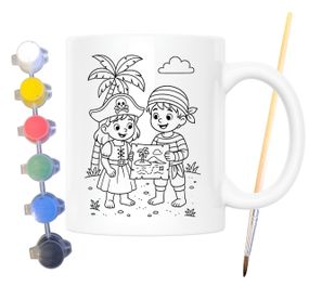 Набір для творчості кружка розмальовка Острів скарбів 330 мл біла (КР0145)