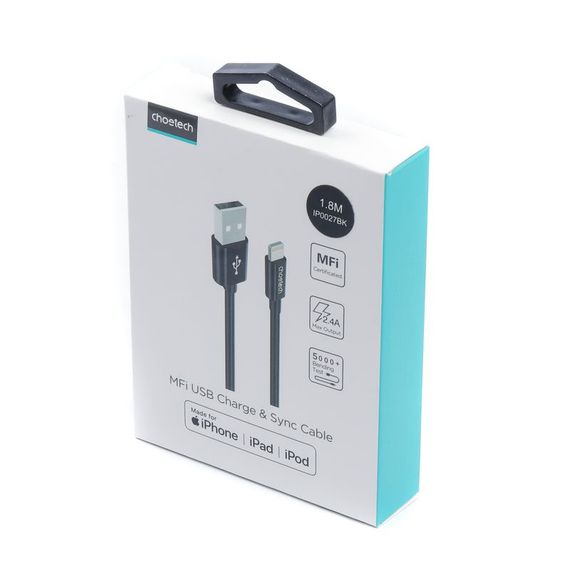 Кабель Choetech IP0027-BK, USB 2.0 А-тато/Lightning, 1.8 м. | Зображення 9
