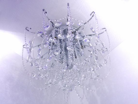 Люстра стельова кришталева з пультом 25487 Хром 49х63х63 см. | Зображення 1