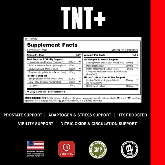 Комплекс для мужчин Universal Nutrition TNT+ Comprehensive Test 30 Packs | Зображення 1
