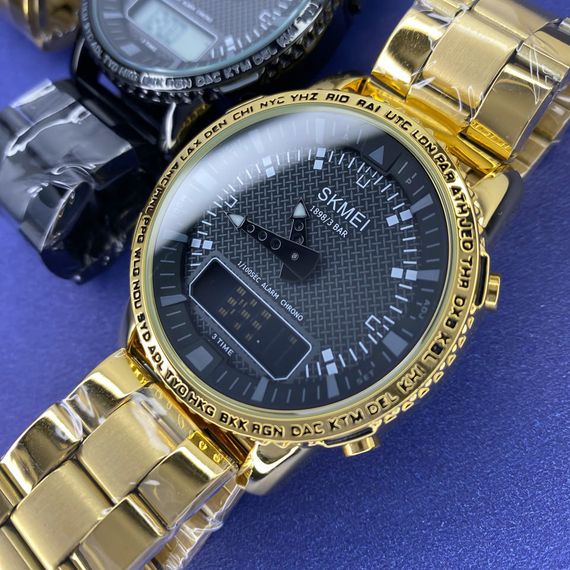 Чоловічий годинник Skmei 1898GDBK Gold-Black | Зображення 5