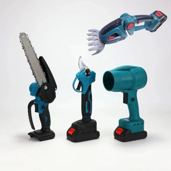 Акумуляторний універсальний садовий набір 6 в 1 / Секатор / Міні-пила / Тример / Повітродувка / Подовжувач / Кущоріз | Зображення 3