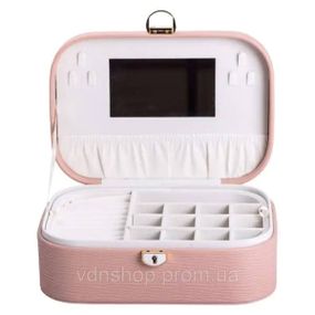 Скринька для прикрас з еко шкіри 2 яруси із замком органайзер для ювелірних виробів HP-5-1P