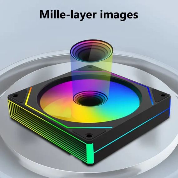 Вентилятор 12 см ARGB з ефектом нескінченного дзеркала -Тихе охолодження для ПК | Зображення 6