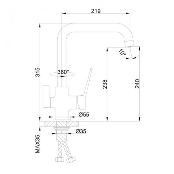 Змішувач для кухні Frap з виходом для питної води F4361 | Зображення 5