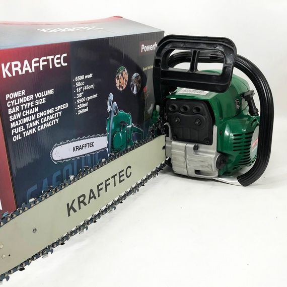 Бензопила цепная 45см KRAFFTEC 5800, Пила цепная бензиновая | Зображення 4