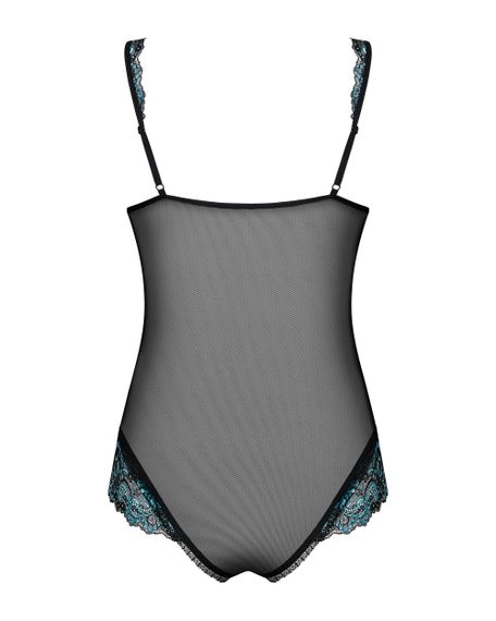 Боді Obsessive Amanta Чорно-бірюзовий S/M | Зображення 5