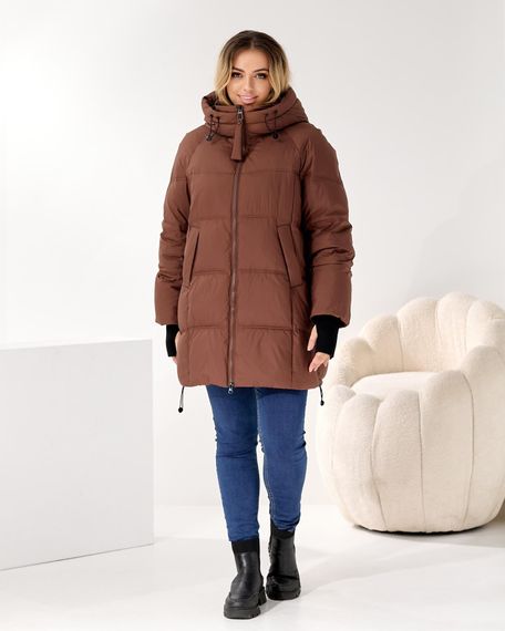 Шоколадна коричнева куртка на зиму | Зображення 7