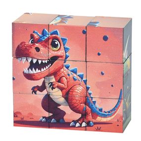 Дитячий магнітний кубік-пазл "Дракони-динозаври" CL325-1,  3 х 3