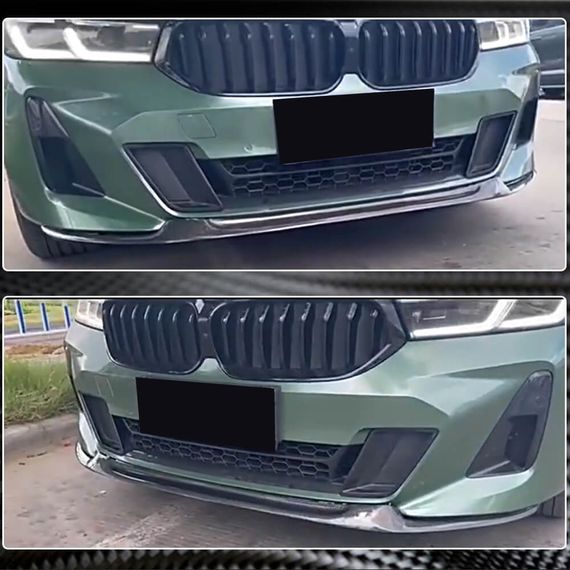 Накладка на передній бампер Lip (для M-Sport 2017-2020, Карбон) для BMW 6 серія G32 2017- рр | Зображення 4