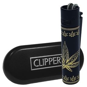Газова Металева Запальничка Clipper Metal - Leaves Silhouette Gold