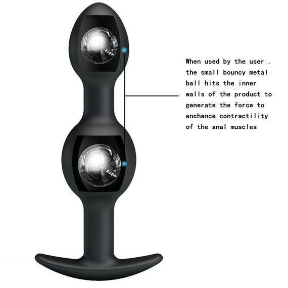 АНАЛЬНЫЕ ШАРИКИ BLACK PRETTY LOVE BI-040035 Sex Aura | Зображення 4