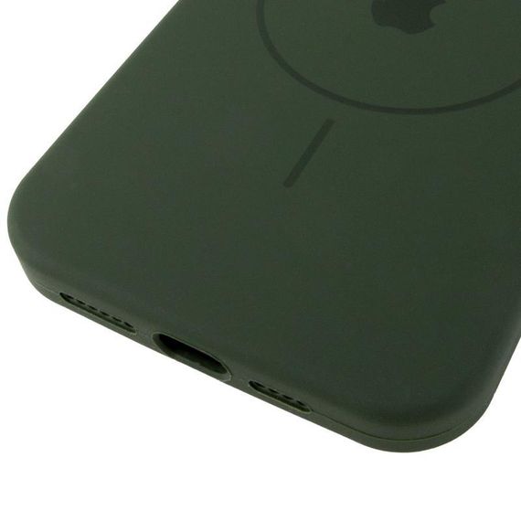 Чохол Silicone Case Full Protective (AA) V2 with MagSafe для Apple iPhone 15 Pro Max (6.7") Бежевий / Desert Gold Зелений / Cyprus Green | Зображення 4