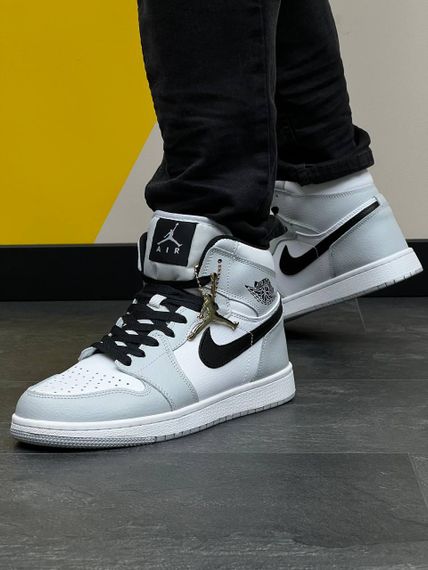 Чоловічі кросівки N-ike Air Jordan  High Gray Black White Артикул А1440 | Зображення 3