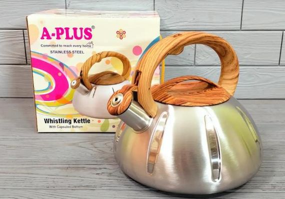 Чайник А-Плюс WK 1337 металевий 3 л зі свистком  ⁇  Чайник А-Плюс 1337 | Зображення 4
