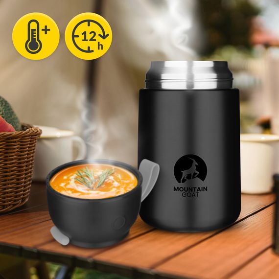Термос для їжі Mountain Goat 0.72 л з ложкою Black (P-5905973406956) | Зображення 8