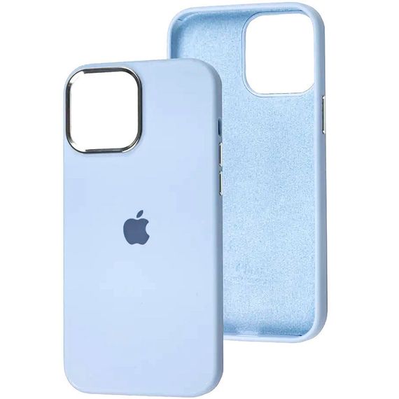 Чехол Silicone Case Metal Buttons (AA) для Apple iPhone 13 Pro Max (6.7") Силикон, Голубой / Cloud Blue