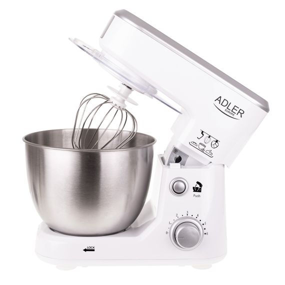 Планетарный миксер тестомес Adler AD 4216 с чашей 4 л, кухонный миксер для теста 1000 Вт | Зображення 3